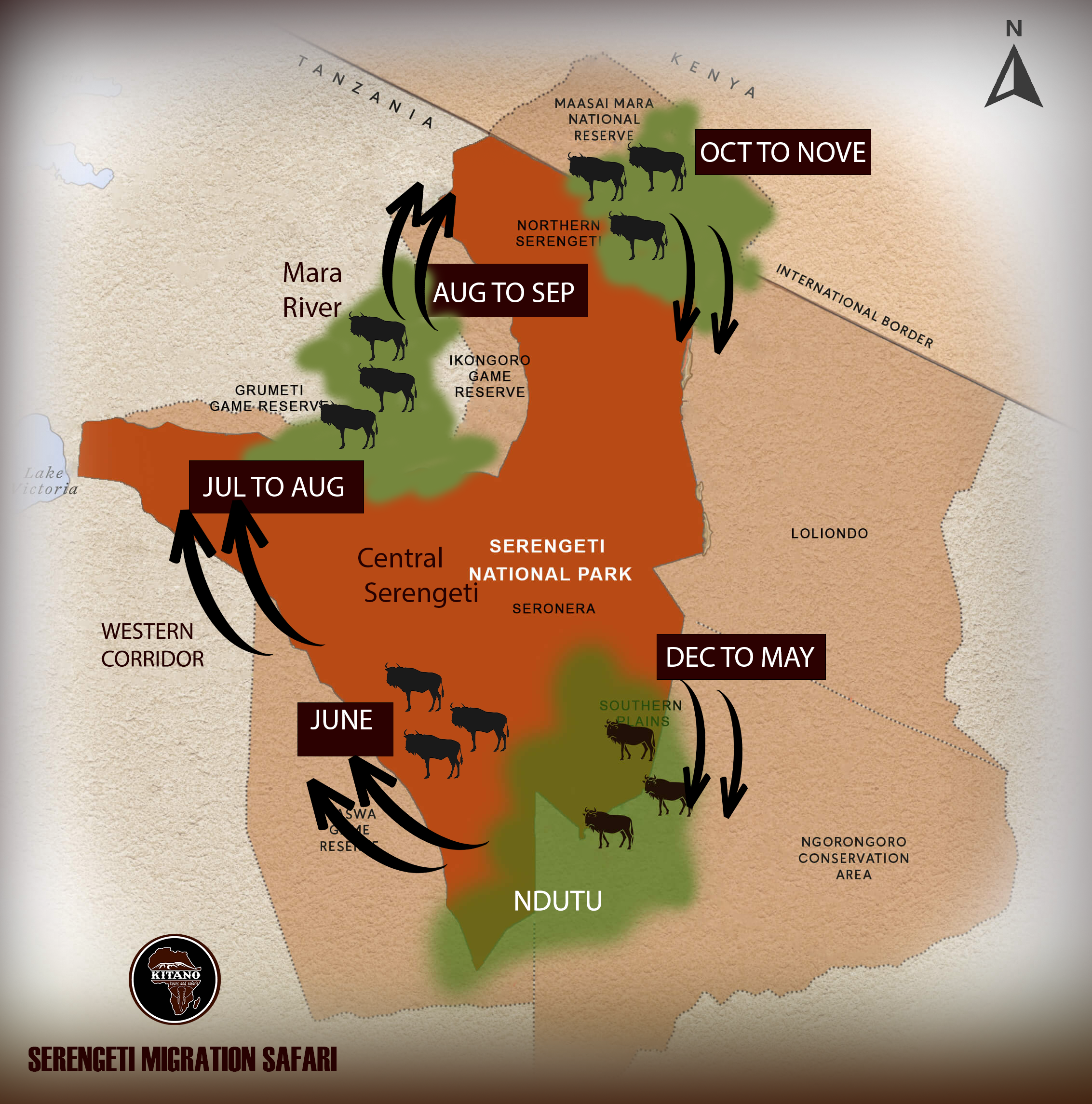 serengeti migration map